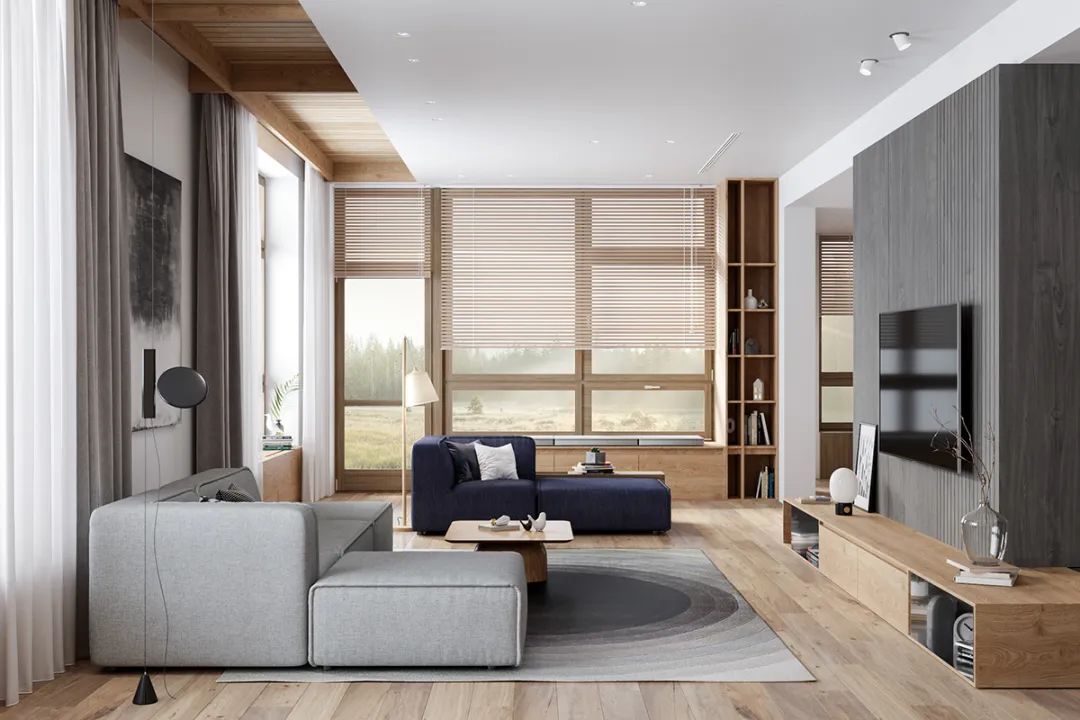 日系原木风风格家装设计室内装修效果图-客厅 日系原木风风格家装设计室内装修效果图-客厅